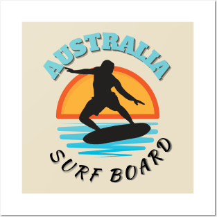 Australia surf board Posters and Art